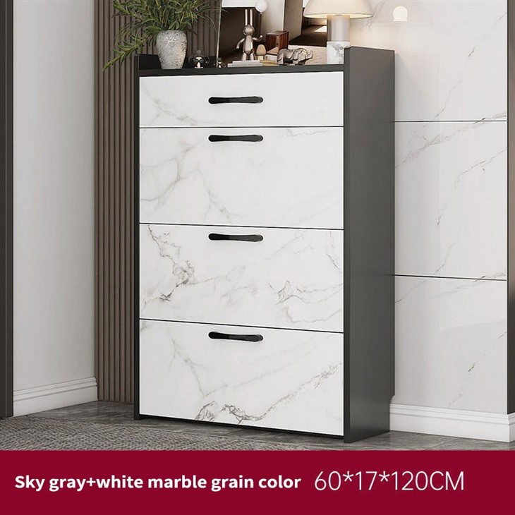 Marble Color 4 Tier Shoe Cabinet